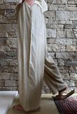 Lindin Linen Blend Crochet Flower Barrel Pant Washed Sandstone